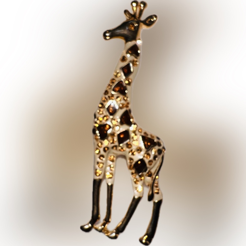 Golden Tone Giraffe Brooch Pendant